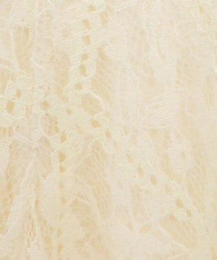 earth music&ecology フロントギャザー起毛レースミニワンピース Ivory