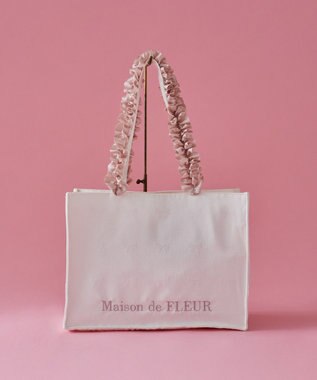 Maison de FLEUR リボン柄ジャカードスクエアトートMバッグ