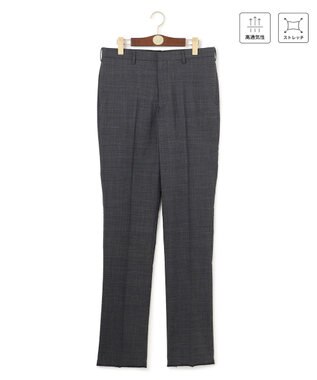 J.PRESS MEN 驚きの軽さ【洗える / 高通気性 / ストレッチ性 / 防シワ】グレナカートチェック スラックス / ノータック