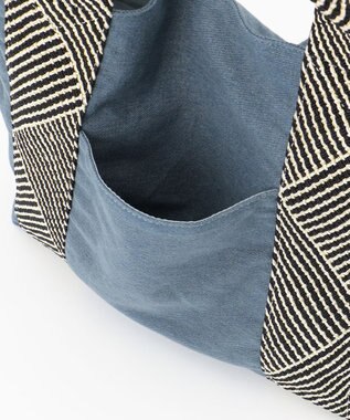 ANY キャンバスデザインテープトート ネイビー系