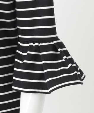 23区 L 【R(アール)】ビジュ― ストライプ ジャージー ブラック系1