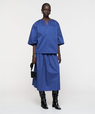 JOSEPH 【洗える】コットンサティーン　ブラウス Cobalt