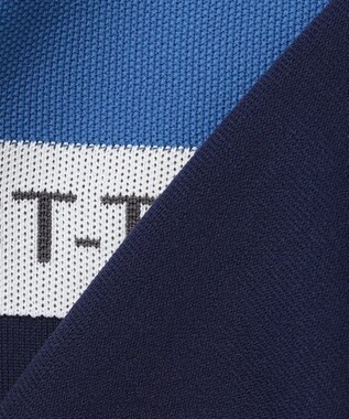 23区GOLF 【MEN】【ウォッシャブル】ロゴライン カラーニット ネイビー系