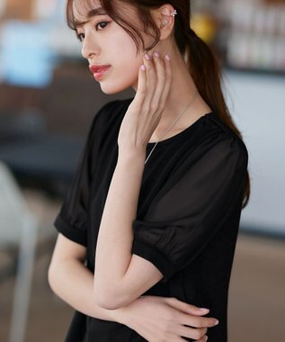 Tiaclasse 【洗える・接触冷感・紫外線ケア・サラごこち】ソフトペプラムカットソー ブラック