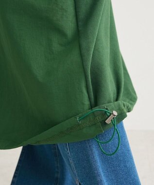 Green Parks ７分袖裏毛ドッキングロゴワンピース Green