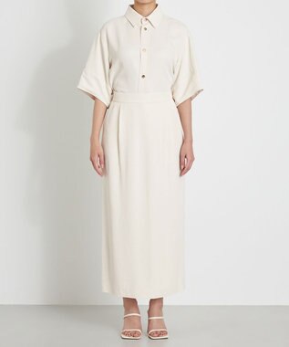 NAVE 【ReNAVE　洗える】アセテートギャバスカート オフホワイト