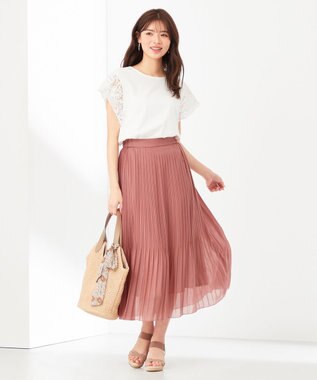 ANY SIS L 袖モチーフレース カットソー オフホワイト