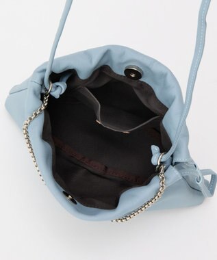 russet レザー巾着ミニショルダーバッグ(CE-1637) L.Blue