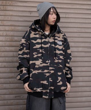 WEGO 【ユニセックス着用ITEM】ワーカーズフードブルゾン 柄1