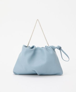 russet レザー巾着ミニショルダーバッグ(CE-1637) L.Blue