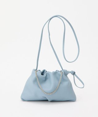 russet レザー巾着ミニショルダーバッグ(CE-1637) L.Blue