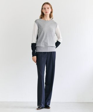 BEIGE， 【セットアップ対応】SPHENE / ハイウエストDカンストレートパンツ Navy