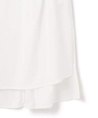 23区 L 【洗える】コンパクトヤーン フレアデザイン ノースリーブ カットソー ホワイト系