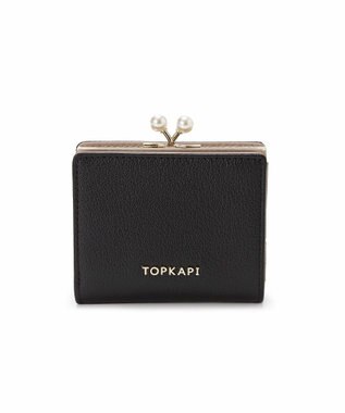 TOPKAPI 【TOPKAPI】シュリンクレザー パール がま口 二つ折り 財布