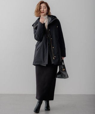 23区 【滝沢眞規子さん着用/一部店舗限定/撥水加工】ミリタリー ダウンコート ブラック系