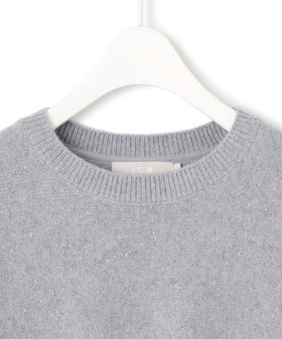 ICB 【洗える】ソフトカシミヤミックス ラメノットヤーンニット ライトグレー系