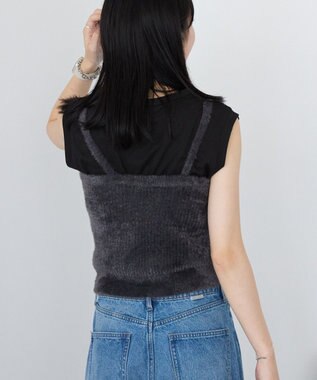 AMERICAN HOLIC 【2WAY】シャギーニットチューブトップ Charcoal Gray