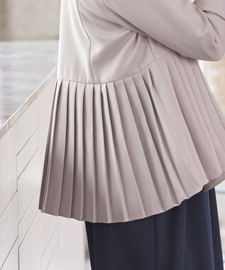 Tiaclasse L 【洗える】プリーツジャケット グレージュ