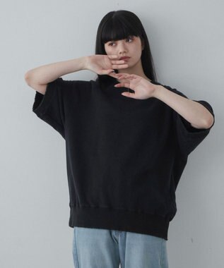 WEGO 【ユニセックス着用ITEM】ハーフスリーブスウェット ブラック