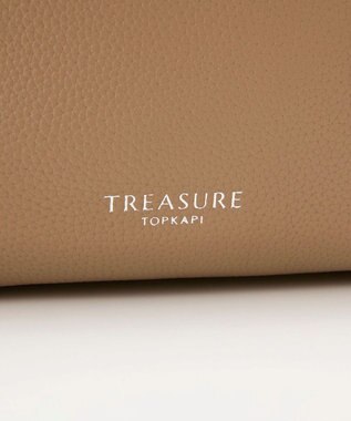 TOPKAPI 【TREASURE TOPKAPI】シュリンクレザー レース 刺しゅう ショルダー付 トートバッグ グレージュ