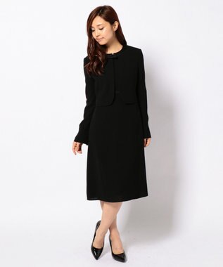 組曲 NOIR モランナ経二重 ジャケット+ワンピース ブラック系