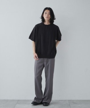 WEGO 【ユニセックス着用ITEM】ハーフスリーブスウェット ブラック