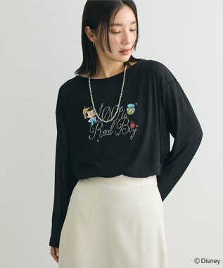 Green Parks ピノキオ／ラメロゴシアーＴシャツ Black