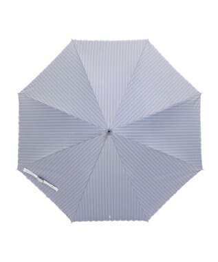 MOONBAT 【1級遮光/遮熱/UV】POLO RALPH LAUREN（ポロ ラルフローレン）晴雨兼用日傘  ストライプ スカラ刺繍 長傘 ディープブルー