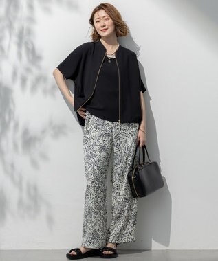 23区 L 【吸水速乾/UVカット/接触冷感】ストレッチジョーゼット キャミソール ブラック系