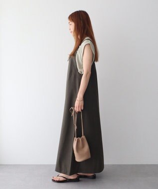 CRAFT STANDARD BOUTIQUE リネンライクフレアジャンパースカート Khaki