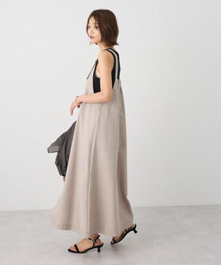 CRAFT STANDARD BOUTIQUE リネンライクフレアジャンパースカート Beige