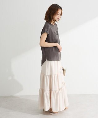 Green Parks ・ｓｗｉｎｇ　ｂｙ　フレンチスリーブ刺繍ＴＥＥ Off White