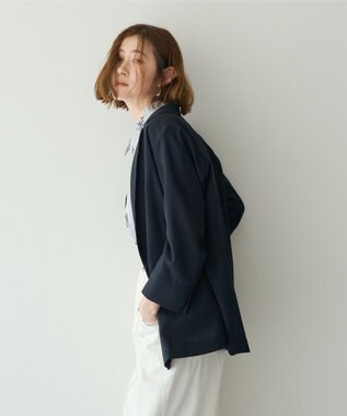 YECCA VECCA リネンライクジャケット Navy