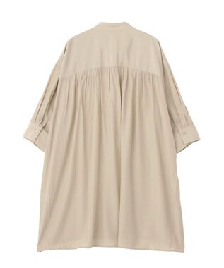 earth music&ecology スタンドカラーオーバーチュニックシャツ Beige