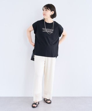 Green Parks ・ｓｗｉｎｇ　ｂｙ　フレンチスリーブ刺繍ＴＥＥ Off White