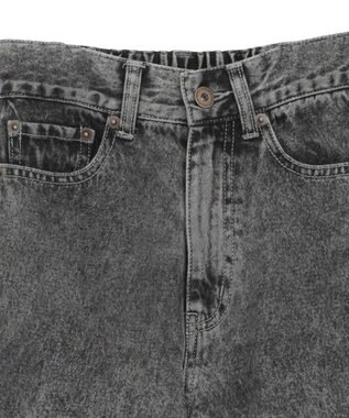 earth music&ecology 裾レースデニムパンツ Black