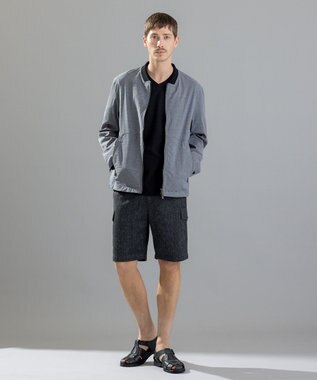 JOSEPH HOMME メランジリップル　Vネックカットソー ブラック系