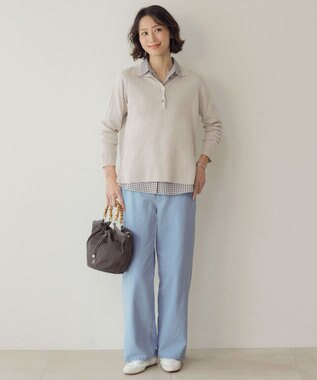 J.PRESS LADIES 【2way】ギャザーバンブー トート バッグ ブラウン系