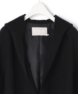 ICB ウールリバーフーデットコート ブラック系