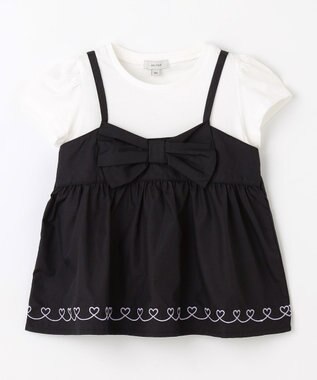 ANY KIDS キャミソール ドッキングTシャツ ブラック