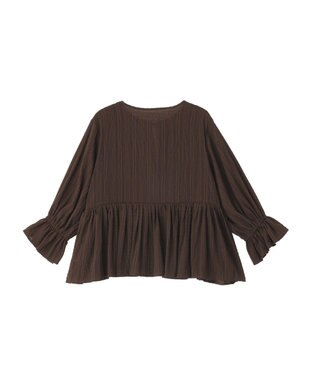 earth music&ecology アソートラッフルブラウス Brown