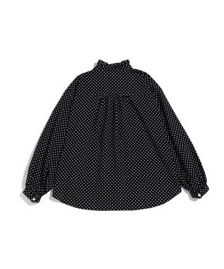 LENO POLKA DOTT BLOUSE / ドットブラウス BLACK