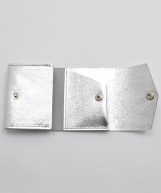 blancle メタリックレザー 三つ折りウォレット SILVER