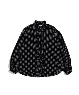 LENO POLKA DOTT BLOUSE / ドットブラウス BLACK