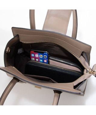 LA BAGAGERIE 【MONICA】ベルテッド2WAYハンドバッグ グレージュ