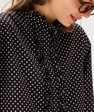 LENO POLKA DOTT BLOUSE / ドットブラウス BLACK