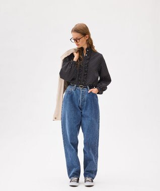 LENO POLKA DOTT BLOUSE / ドットブラウス BLACK