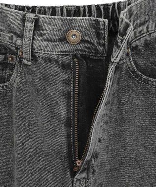 earth music&ecology 裾レースデニムパンツ Black