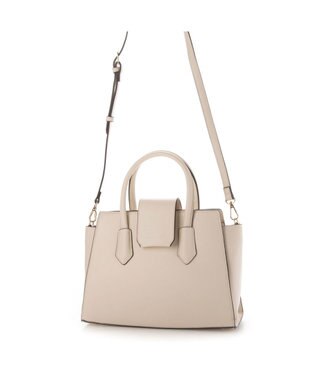 LA BAGAGERIE 【MONICA】ベルテッド2WAYハンドバッグ アイボリー