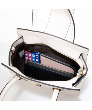 LA BAGAGERIE 【MONICA】ベルテッド2WAYハンドバッグ アイボリー